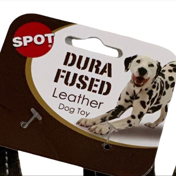 SPOT Ethical Pet Dura-Fused Leather Animal Tough Rope Ring Dog Toy, Fox 11 in - Picture 2 of 5